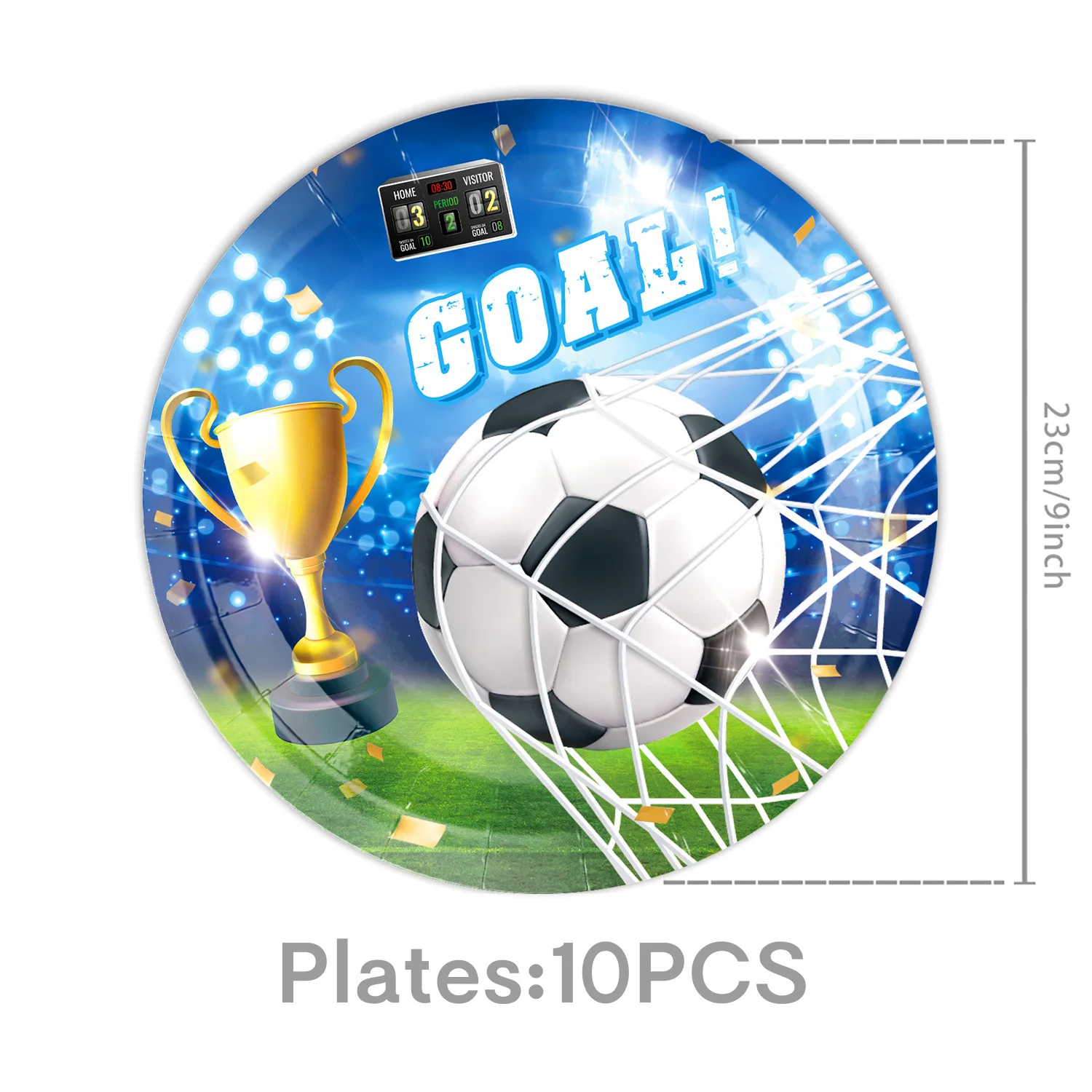 Fußball-Geburtstagsparty-Dekorationen: Ballons, Teller, Becher, Banner, Tischgeschirr-Set für Babyparty, Fußball-Party-Gastgeschenke, Sport-Kinder-Geschenke – Detail 2