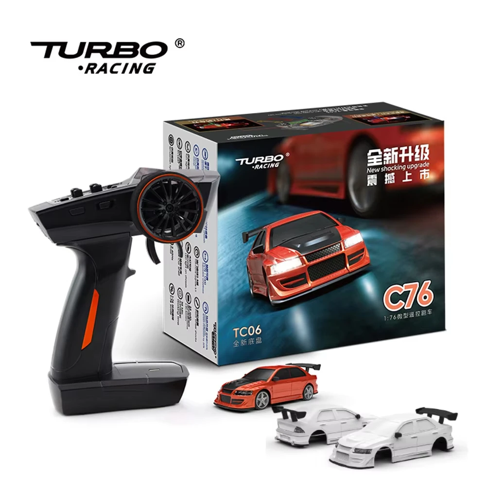 Turbo Racing 1/76 Mini Electric Remote Control Car C76 Mini RTR Toy Car Sports Car Model Car for Adult Children's Toys Gift