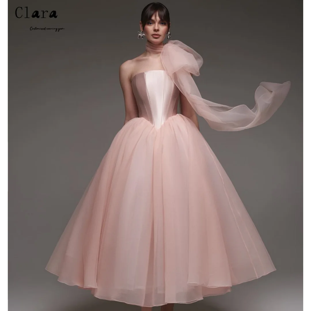 

Clara Custom Pink Tube Top Strapless A Line Elegant Dresses for Women Long Party Dresses Luxury 2025 Luxurious Party Dress Prom