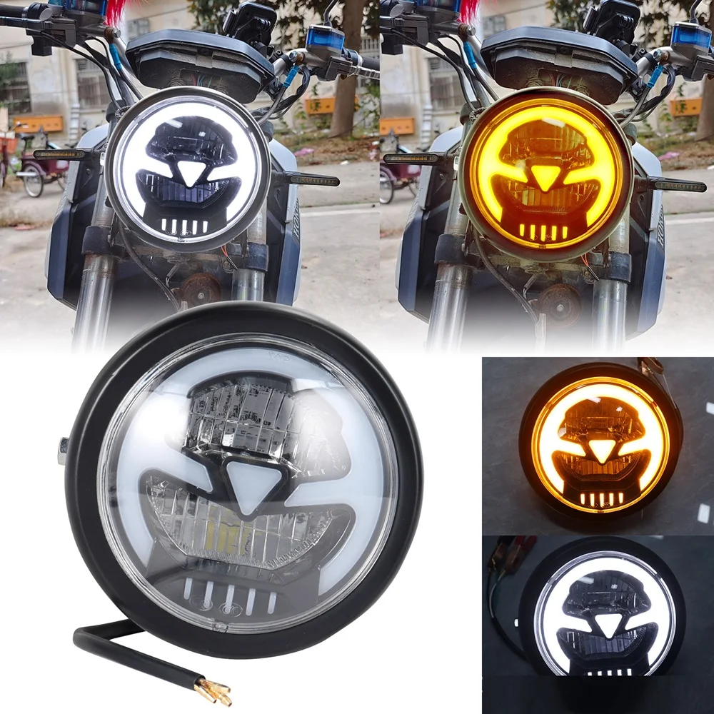

Для Harley Sporster Softtail Honda Yamaha Suzuki винтажный мотоцикл 6,5-дюймовая светодиодная фара дальнего ближнего света круглая фара