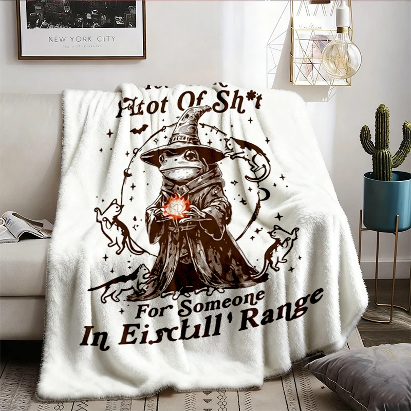 You Talk A Lot Of Sh t For Someone In Fireball Range Flannel Blanket, Funny Frog Wizard Flannel Throw