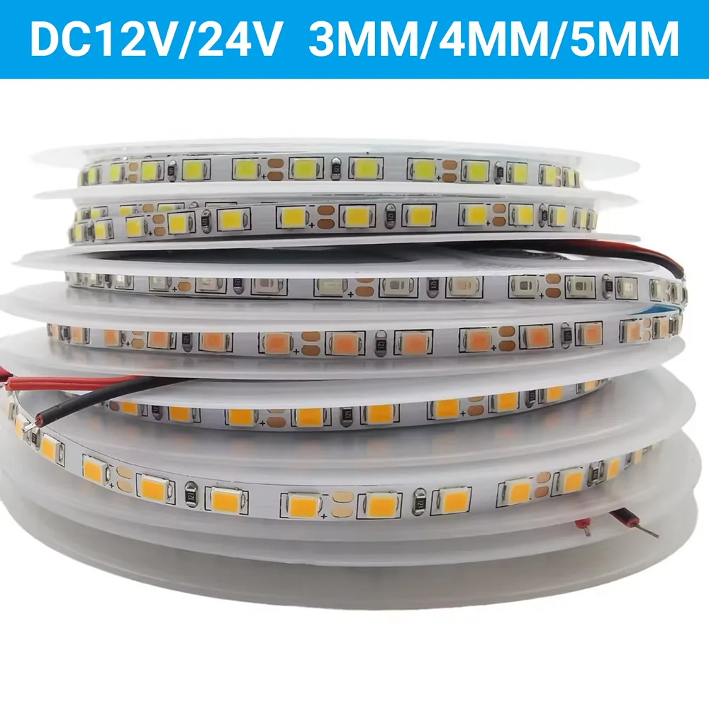 

3mm 4mm 5mm 8mm LED Strip Light 12V 24V Flexible Lamp 3000K 4000K 6000K 1900k Orange Amber Yellow Red Green Blue Pink Backlight