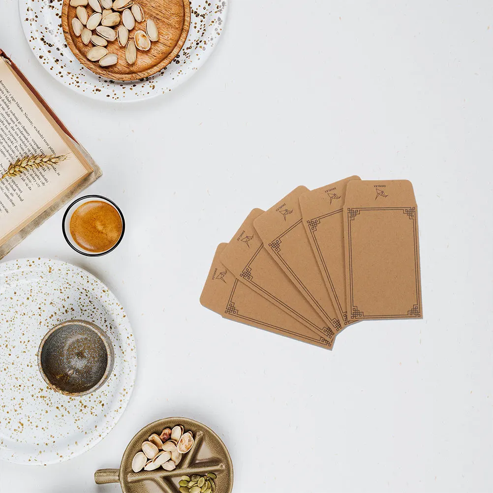 

50pcs Small Envelopes Kraft Paper Self-Adhesive Envelopes Money Envelopes For Cards Cash Coins Small Items Budgeting And Saving
