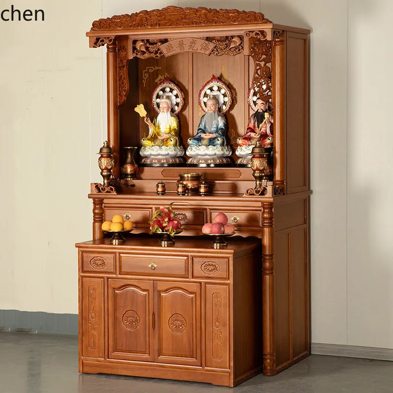 YFY  new chinoiserie buddhist niche modern accessible luxuryfor home altar altar shrine    buddha  god of wealth  guanyin altar