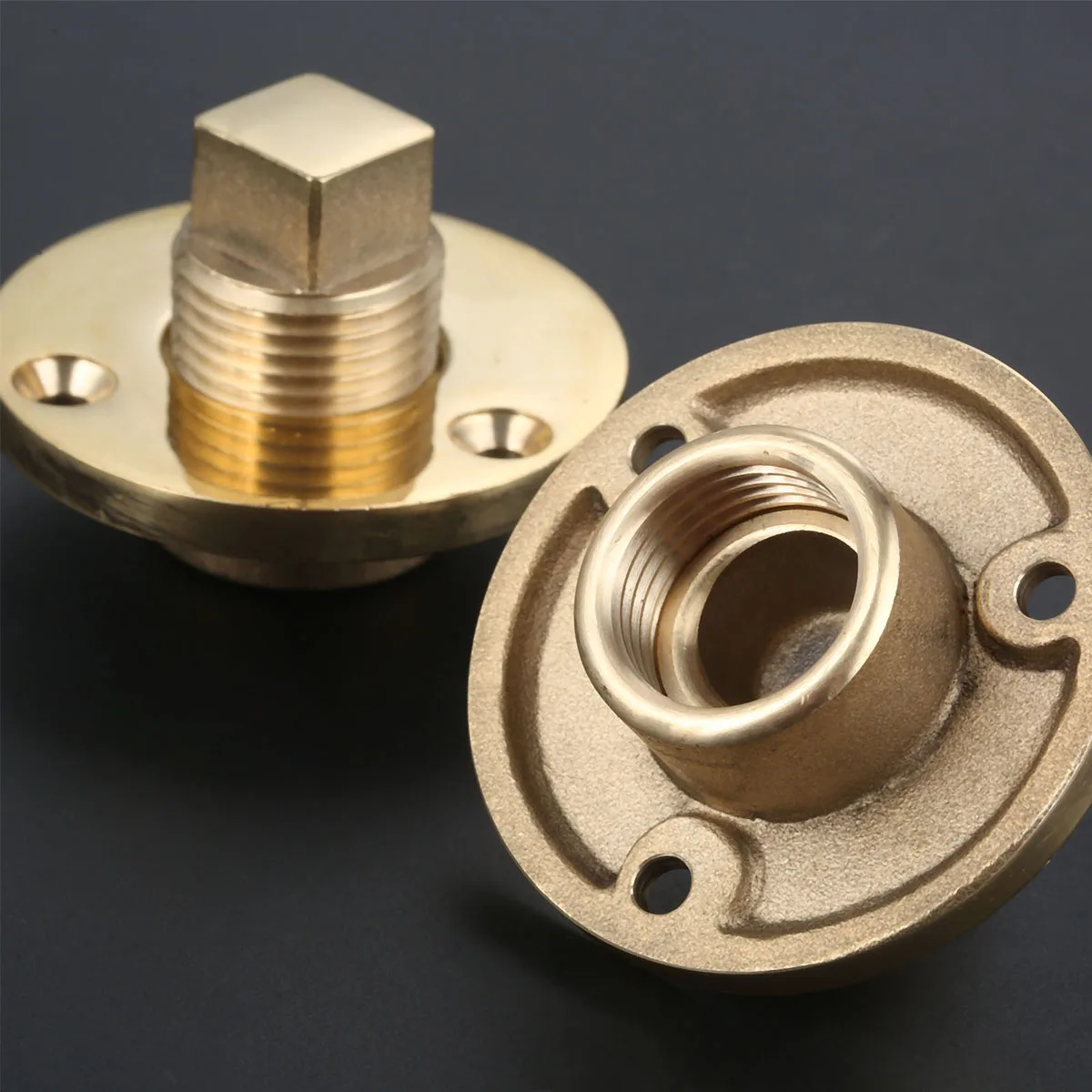 อุปกรณ์เสริมทองเหลืองสำหรับเรือยอชท์ท่อระบายน้ำเรือเกลียวสกรูหลุมขนาด1นิ้วอุปกรณ์ฮาร์ดแวร์ทนต่อการกัดกร่อน