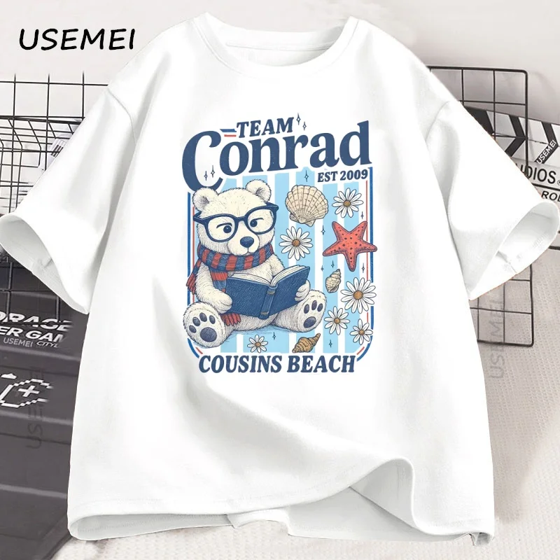 Team Conrad Junior Mint Bear T Shirt Summer Beach Tee Men Women Loose Cotton Short Sleeve T-shirt Crewneck Tshirt Breathable