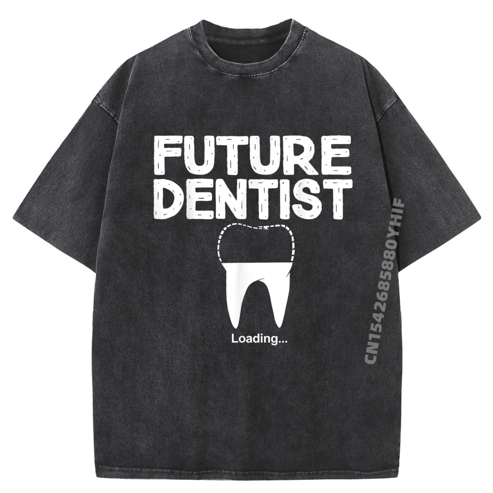 

Черные графические футболки Future Dentist, мужские потертые футболки большого размера, мужская одежда, топы с принтом, повседневная одежда