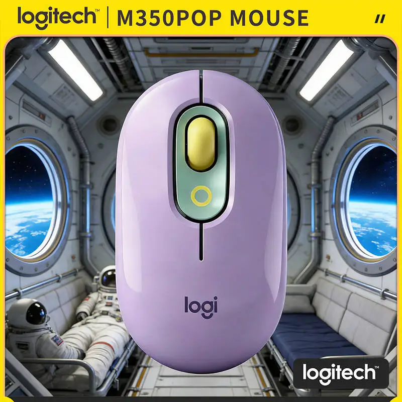 

Logitech M350 POP Wireless Mouse 3 Buttons Optical Sensor Slim Design Quiet Operation for PC Mac Tablet Home
