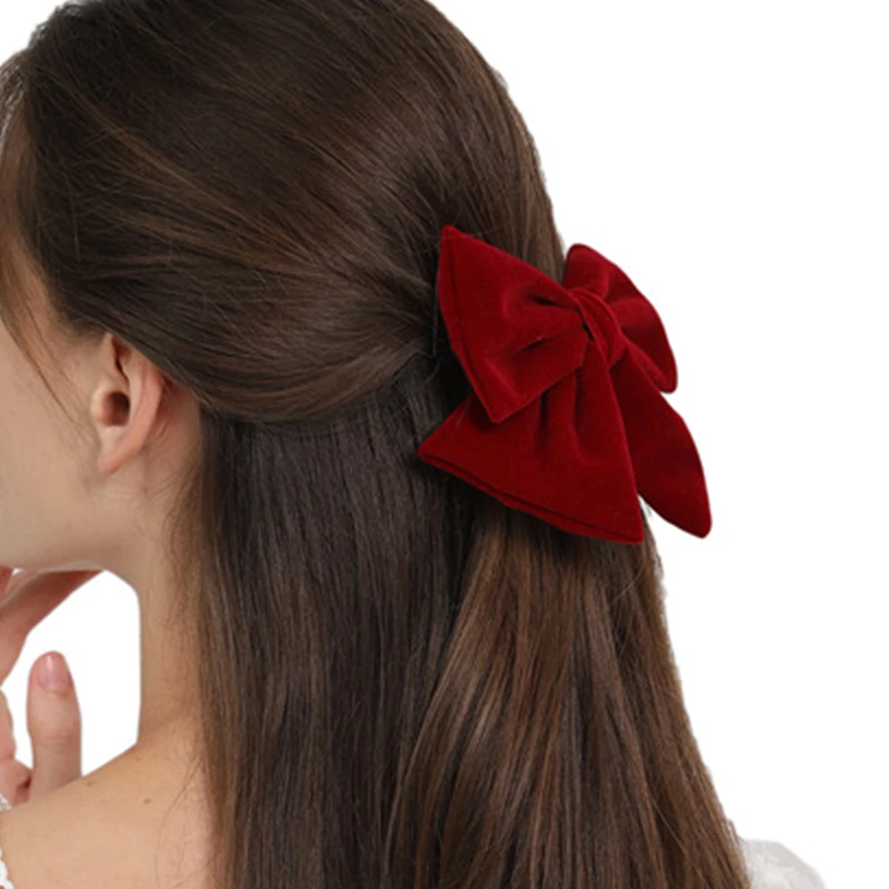 

2pcs Flannel Bowknot Clips Elegant Accessories For Women Girls Wedding Party Hairpin Barrette Bowknot Clips Kids Hairpin Hair