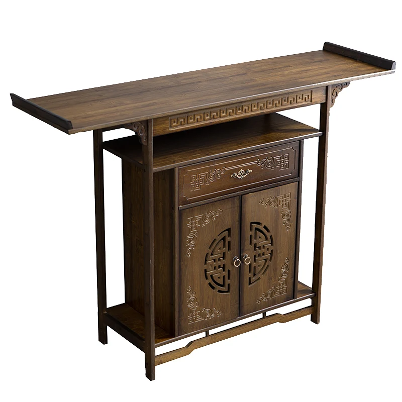 Entrance Cabinet Light Luxury Desk Buddha Cabinet Solid Wood Console Household Narrow Tribute Table Console Tables