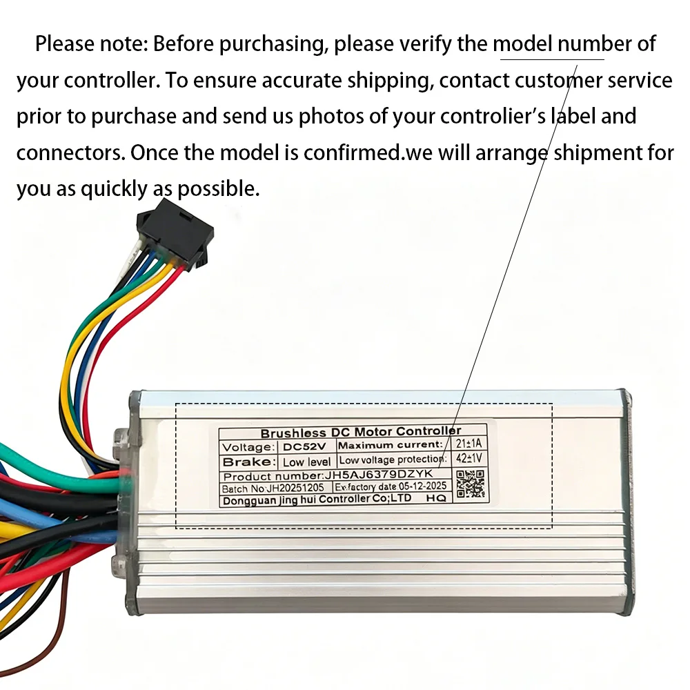 Ebike Brushless Motor Controller JH5AJ6379DZYK 52V 21A for