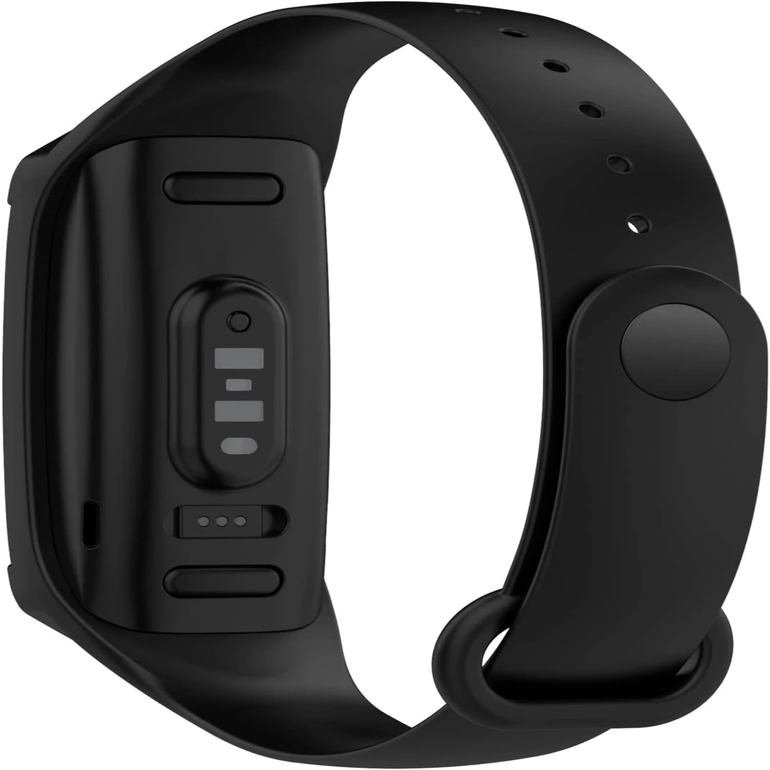 Ideal for active lifestyles, this highly compatible and durable black silicone replacement wrist band is perfect for any view de