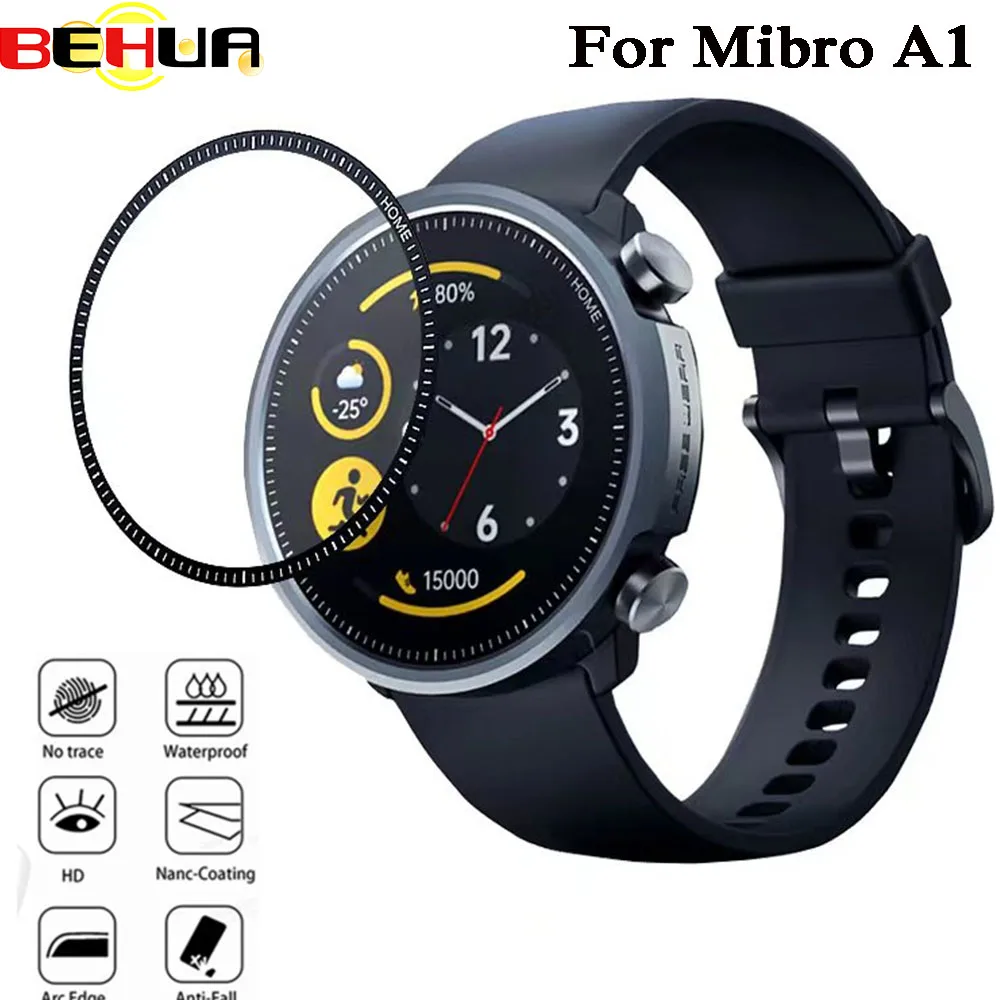 BEHUA 3D Curved Edge Film Full Cover Screen Scratch Proof Protective Films For Xiaomi Mibro Watch A1 Smartwatch Film Accessories