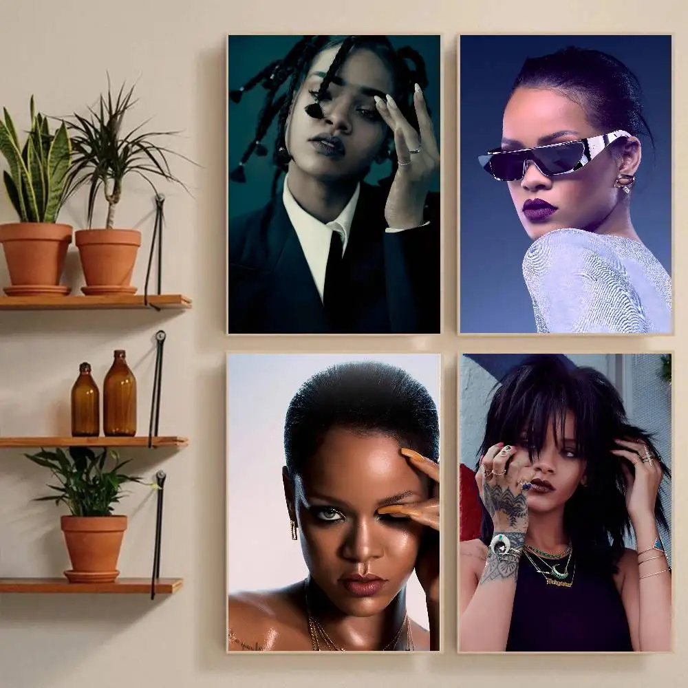 حار المغني R-ريهانا المشارك ذاتية اللصق الفن غرفة مدخل مطعم جدار ديكور الفن اللوحة #4