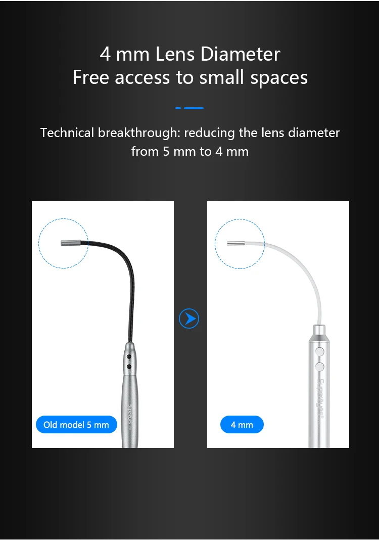 Supereyes Y001 USB Digital Otoscope Microscope 4mm 100X Zoom  Handheld Endoscope Borescope Camera Earpick Earscope