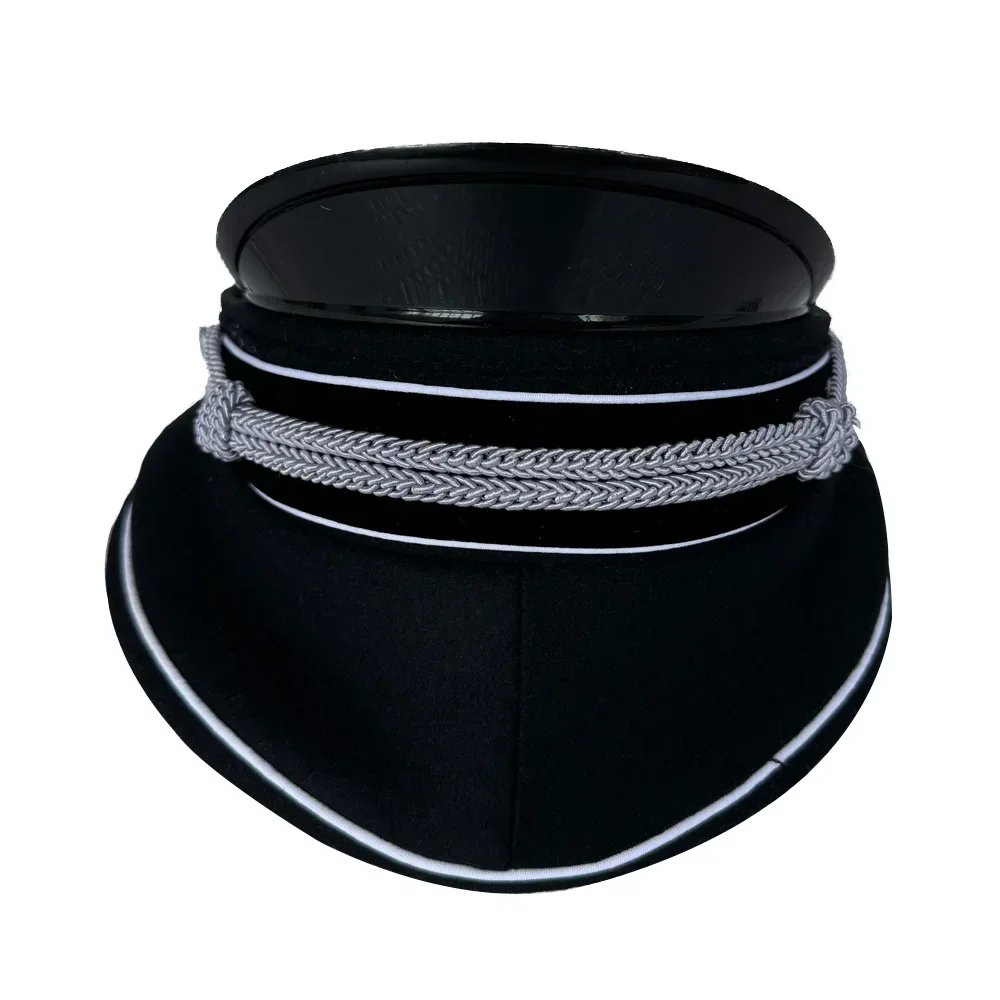German Cap Men\'s Hat Black Big Wool Cloth Reintage Sports Training Hiking Reintage WW2 Men‘s German Cap