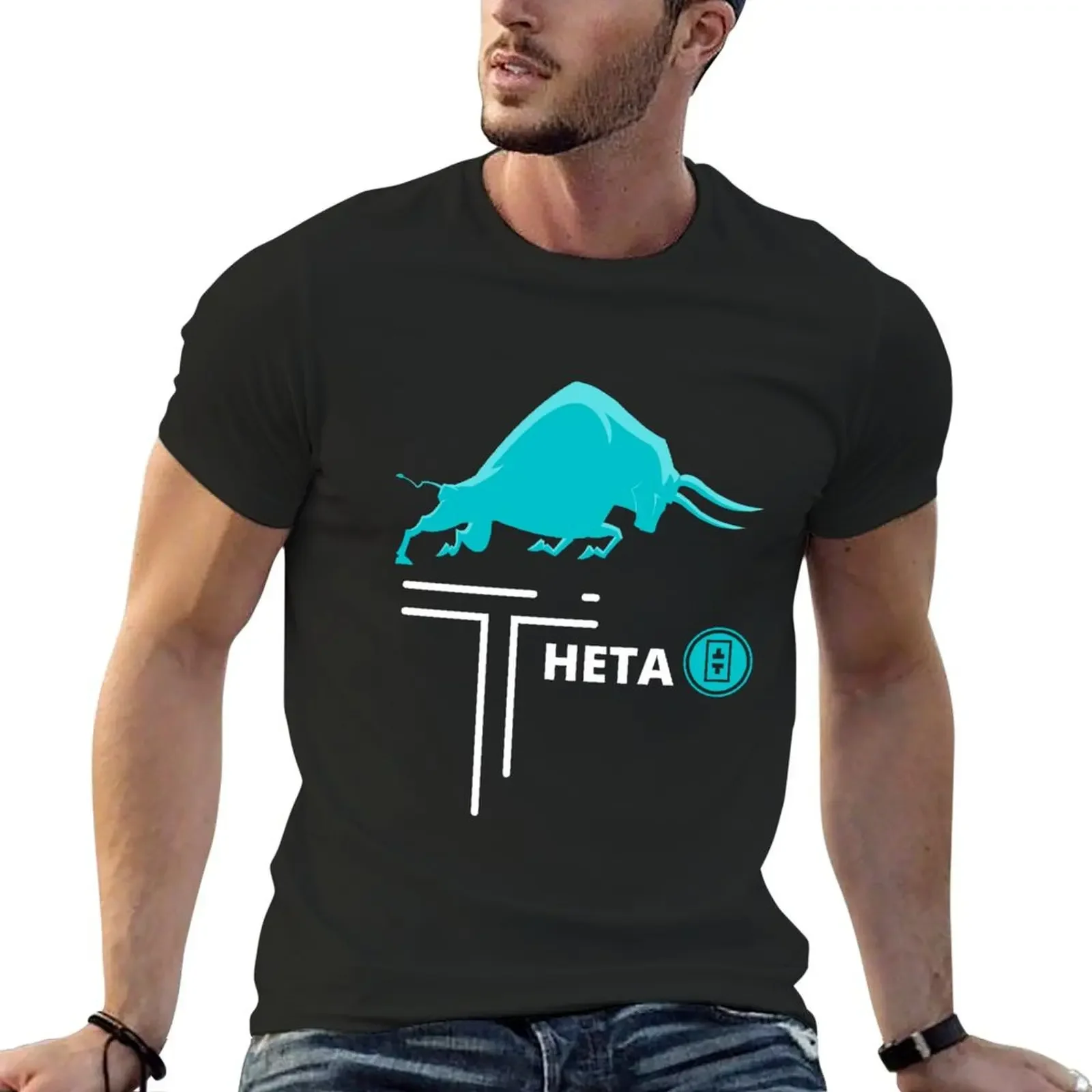 Theta bull crypto Coin shirt T-Shirt baggy shirts anime tshirt summer clothes men clothes