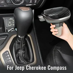 Imitate Carbon Fiber  ABS Gear Lever Shift Knob Shifter Handle Stick for Jeep Cherokee Compass Commander Modify Interiors