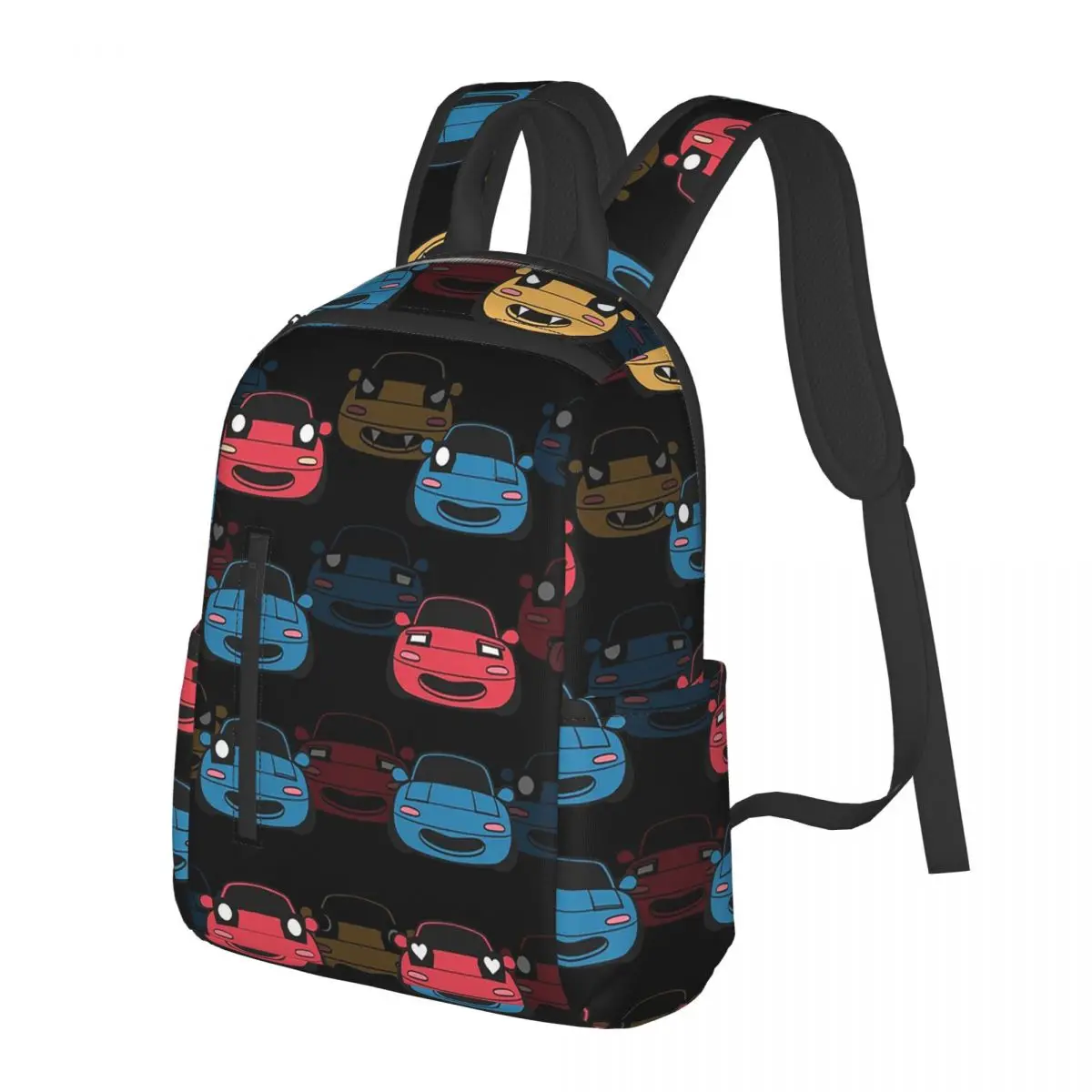 

Cute Miata Face Student Backpack School Bag Hiking Travel Daypack for Boys Girls Fashion Bookbag Shoulder Bags