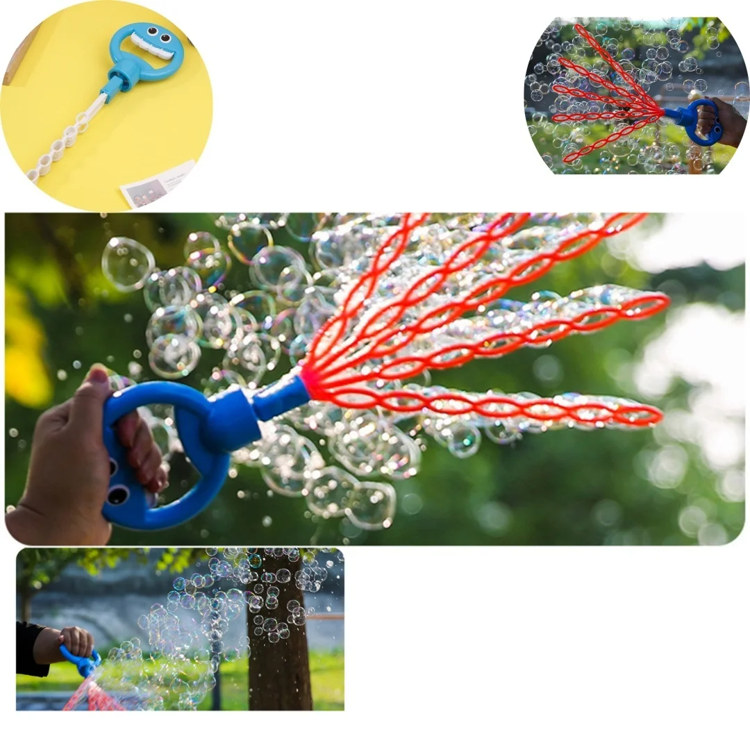 1Pc Lachende Gezicht Bubble Toverstokken 32 Gaten Handheld Bubble Stick Blower Maker Grappige Zeep Blazen Bubble Tool Kids Zomer Outdoor Speelgoed