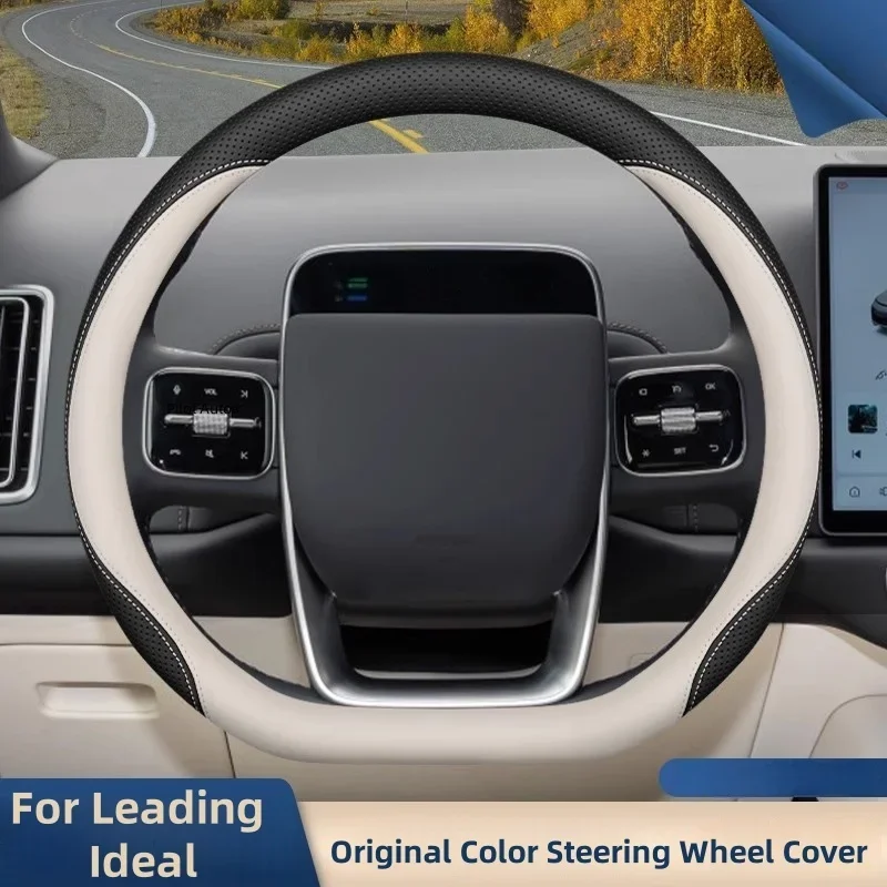 Original Colour For Leading Ideal Car Steering Wheel Cover Interior Leather Breathe Nappa For Ideal L6 L9 L7 L8 MEGA M8 ONE