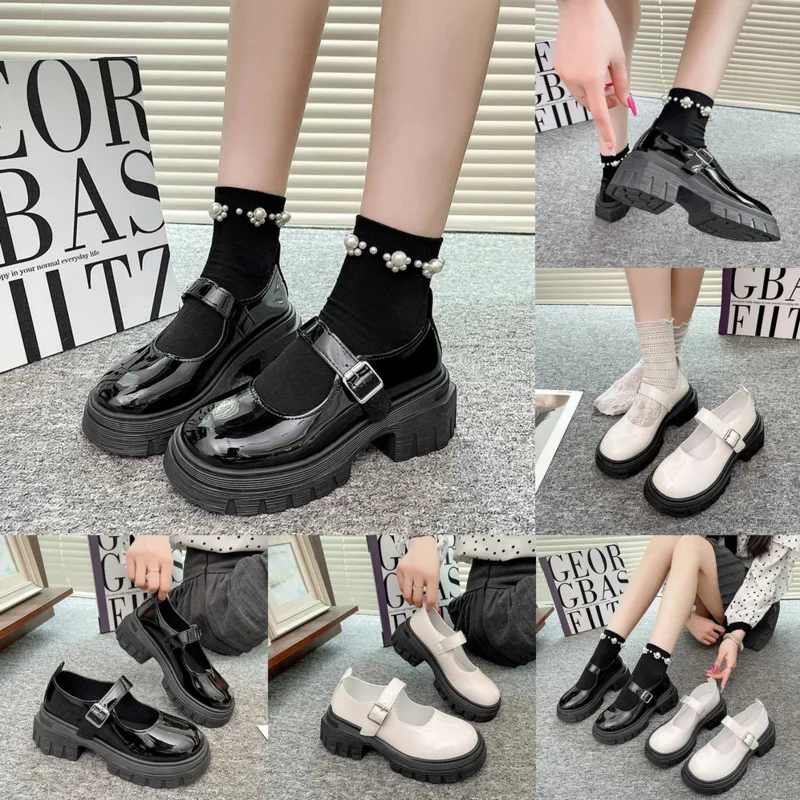 

Mary Jane Shoes Y2K Brown Sweet Japanese JK School Style Thick Sole Leather Shoes Retro British Girl Platform Loafers Gift New