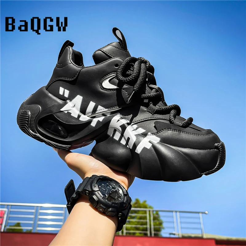 Chunky Sneakers for Men Autum New Designer Shoes Fashion Casual Microfiber Leather Upper Increased Internal Platform Sport Shoes