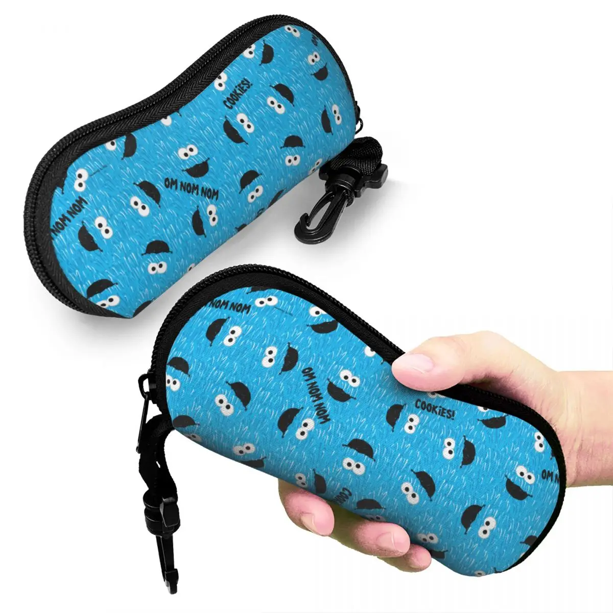 Cookies Monsters Fur Glasses Case Men Women Convenient Glasses Storage Box Office Eye Contacts Case