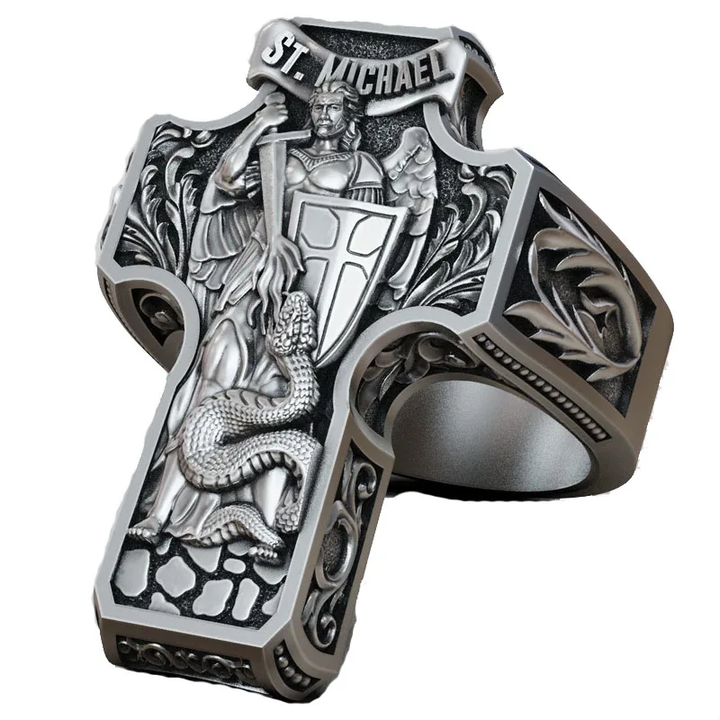 

23g Orthodox church cross saints crucifixion Rings Customized 925 SOLID STERLING SILVER Many Sizes Rings sz6-13