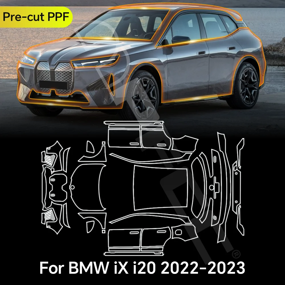 

For BMW iX i20 2022-2023 TPU Paint Protection Film Clear Bra Car Body Anti-scratch Pre-cut PPF Resistant Invisible Repairable