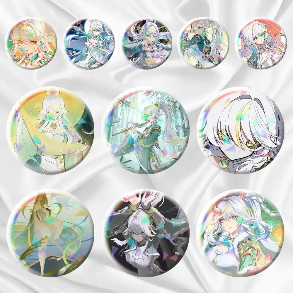 

Zibai Genshin impact Game 75mm 58mm 44mm 25mm Brooch Backpack Hat Pins Accessories Toys Badge