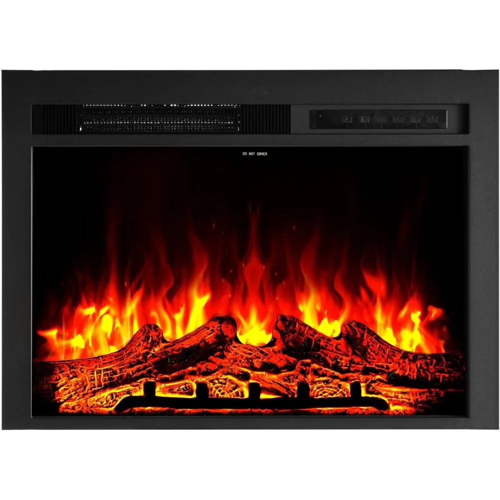 40 Inch Electric Fireplace Insert, 5000BTU Recessed or Wall Mounted Heater Realistic Flame Colors & Adjustable Brightness,