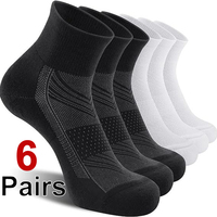6 Pairs Men Running Sports Socks Comfortable Sweat Absorbing Breathable Cushioning Shock-Absorbing Basketball Sports Casual Sock