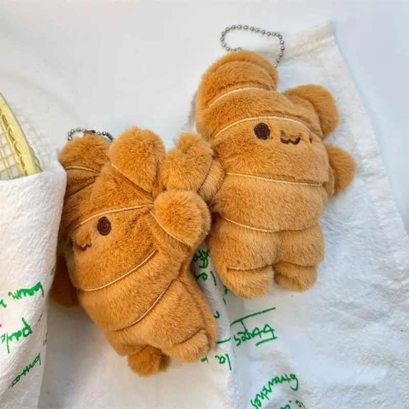 1/2 PCS Creative Cute Ginger Plush Doll Toys Keychain Pendant Bag Hanging Decoration Backpack Charm Birthday Gift Couple Keyring