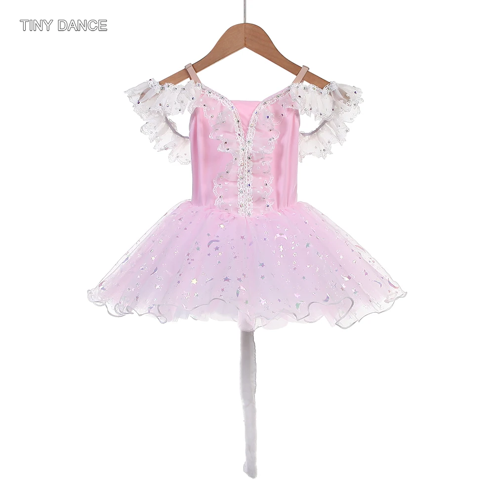 Dziecięca i damska różowa romantyczna spódniczka baletowa Tutu Kostium do tańca Baleriny Puszyste Tutusy Odzież do występów 26014