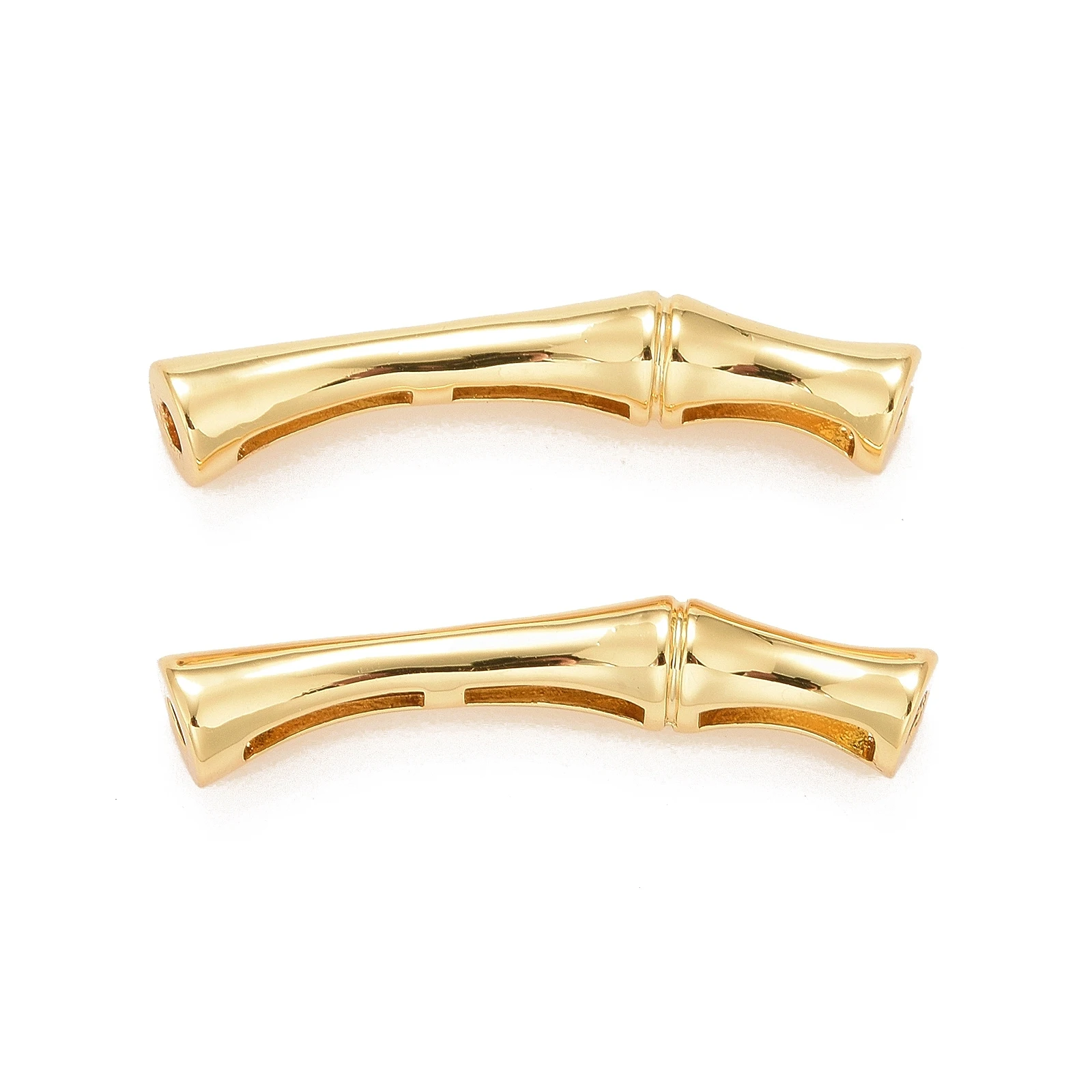 

10pcs Brass Bamboo Beads Real 18K Gold Plated Rack Plating for Making DIY Jewelry Necklace Bracelet Crafts 7x30x5mm, Hole: 2mm