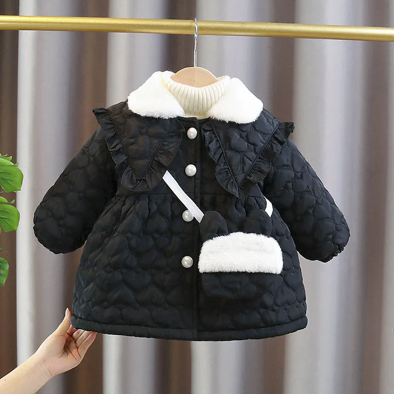 1 2 3 4 Years Baby Girl Winter Jacket Christmas Sweet Princess Girls Coat Thicken Warm Children Outerwear Clothing Birthday Gift