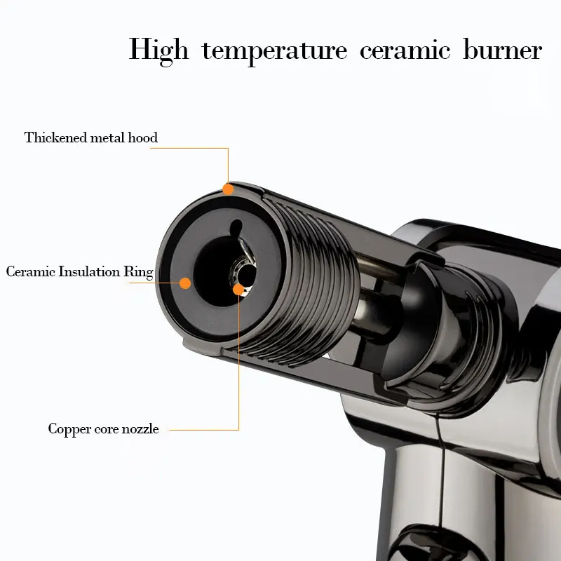 Torch Gas Windproof BBQ Kitchen Cooking Jet Turbo Cigar Lighter High Capacity Spray Gun Jewelry Metal Welding Gifts For Men