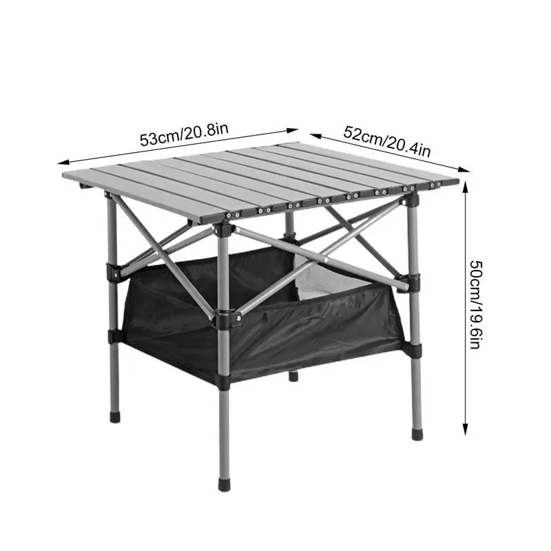 Table pliante portable en fer pour camping en plein air, table légère, bureau pliant portable avec sac de transport, équipements de camping