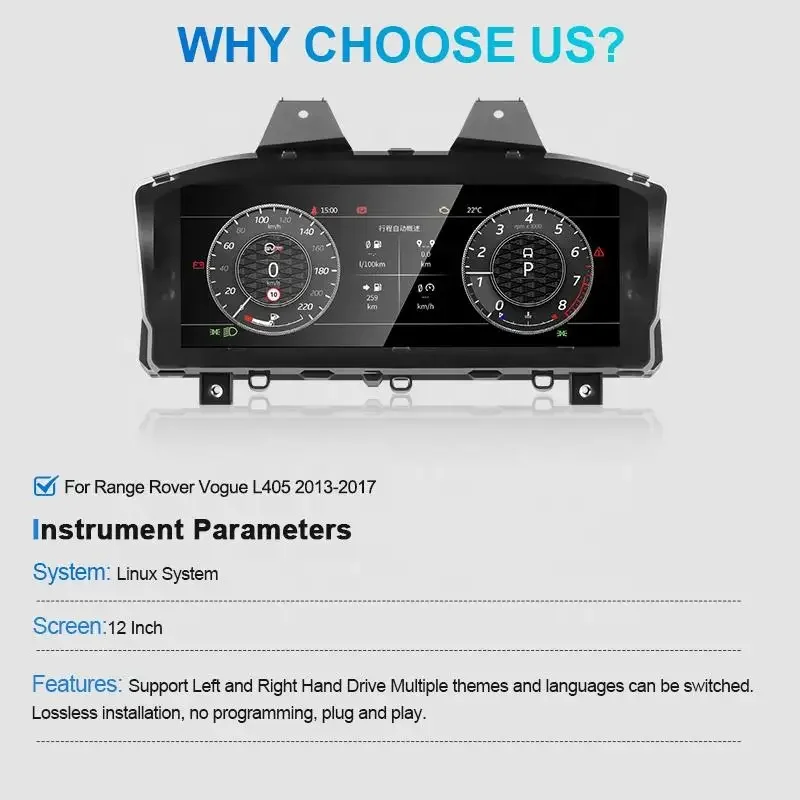 NaviHua New Design For Range Rover Vogue L405 2013 2017 Car LCD Dashboard Digital Cluster Automotive Speedometer Virtual Cockpit