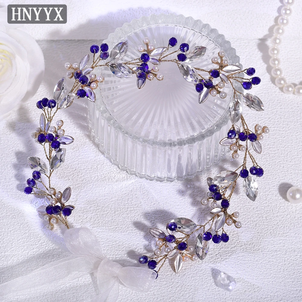 

HNYYX Crystal Pearl Hair Vine Princess Style Hairband Elegant And Simple Headdress Bride Wedding Dress Hair Accessories A338