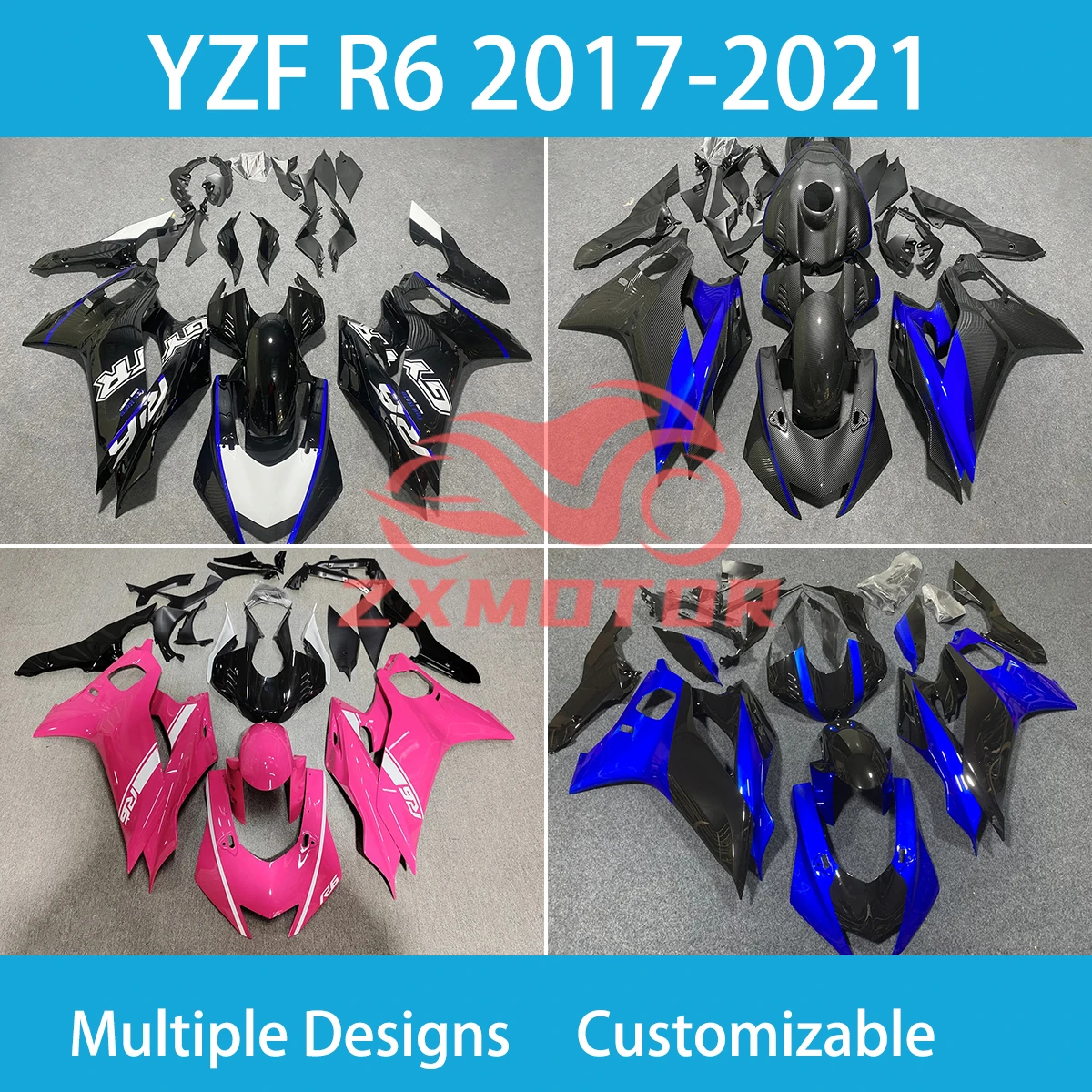 New Style Fairing Kit YZFR6 2017 2018 2019 2020 2021 Aftermarket Fairings Bodywork for YAMAHA YZF R6 17 18 19 20 21 New