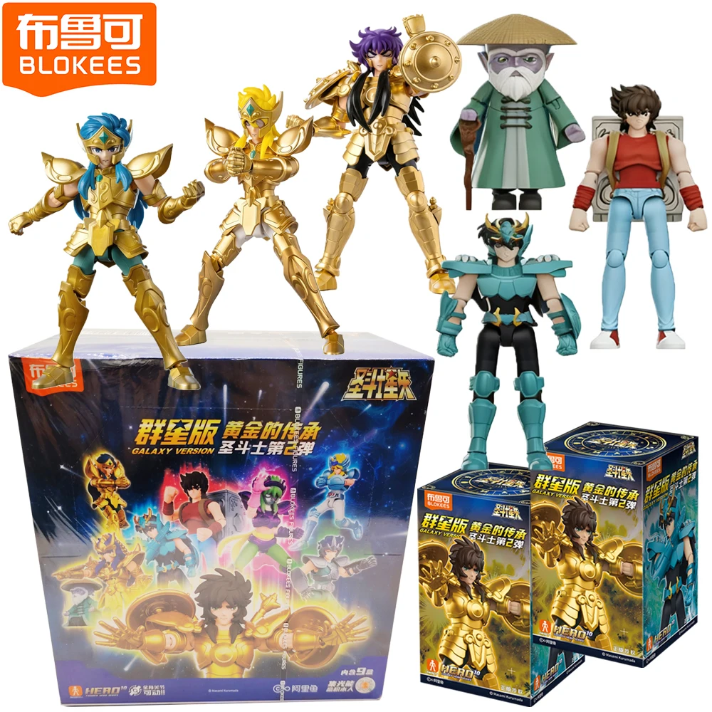 

Новые оригинальные Blokees Saint Seiya Galaxy версия серии слепая коробка игрушки аниме фигурки персонажи Shiryu украшения подарки для фанатов