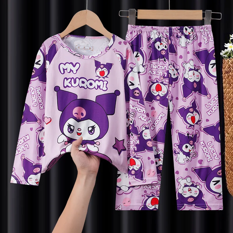 

Anime Kuromi Children Pajama Sets Soft Comfortable Long Sleeves Kids Night Clothes Breathable Loose Housewear Autumn Winter