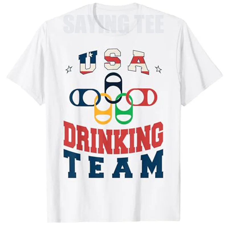 

Merica Funny USA Drinking Team Patriotic USA America T-Shirt Summer Fashion Beer Lover Drinker Saying Tee Y2k Design Outfit Tops