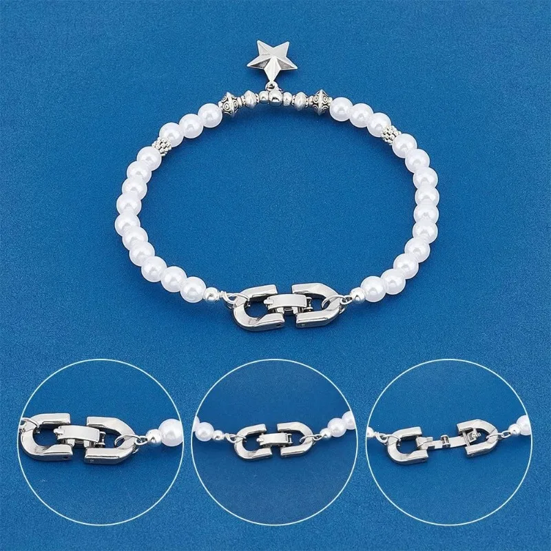 50Pcs Fold Over Clasps 11.5mm Long Stainless Steel Jewelry Clasps Metal Jewelry Extender Micro Fold Over Clasps Bracelet Clasps