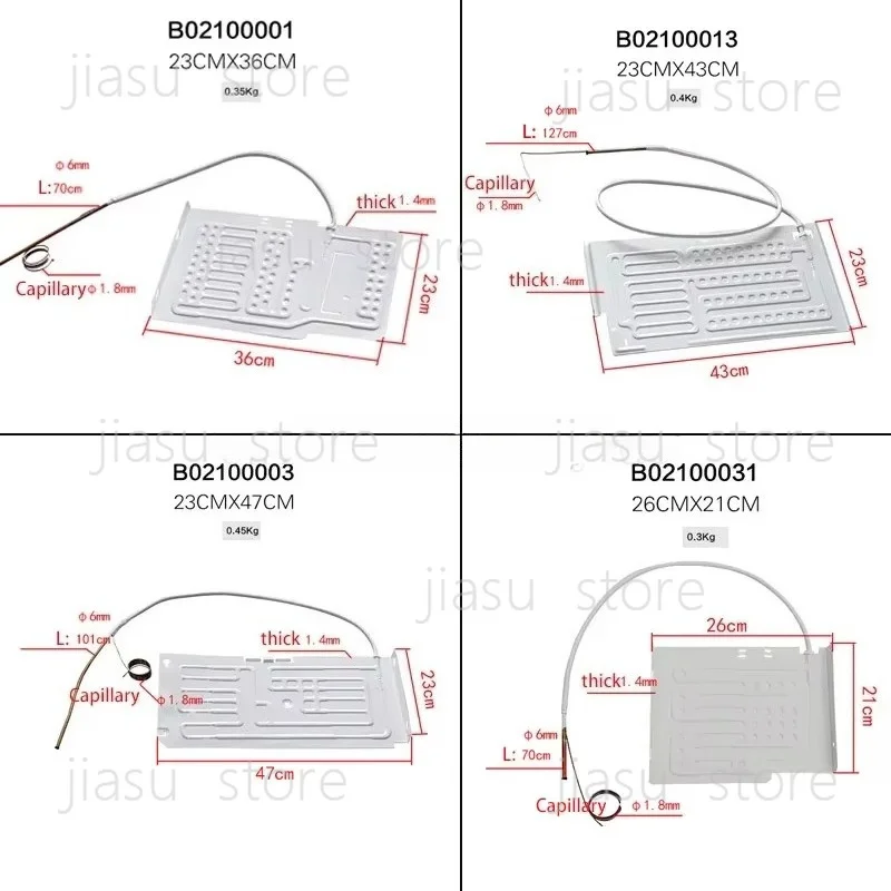 refrigerator evaporator flat plate  freezer cooling plate fridge  fridge evaporator with capillary aluminum