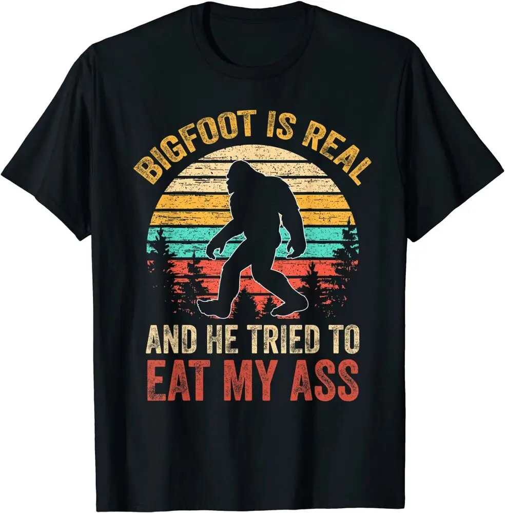 Bigfoot Is Real & He Tried Eat My Funny Sasquatch T-Shirt For Men Clothing Women Tees Y2K Tops Unisex Summer Short Sleeve