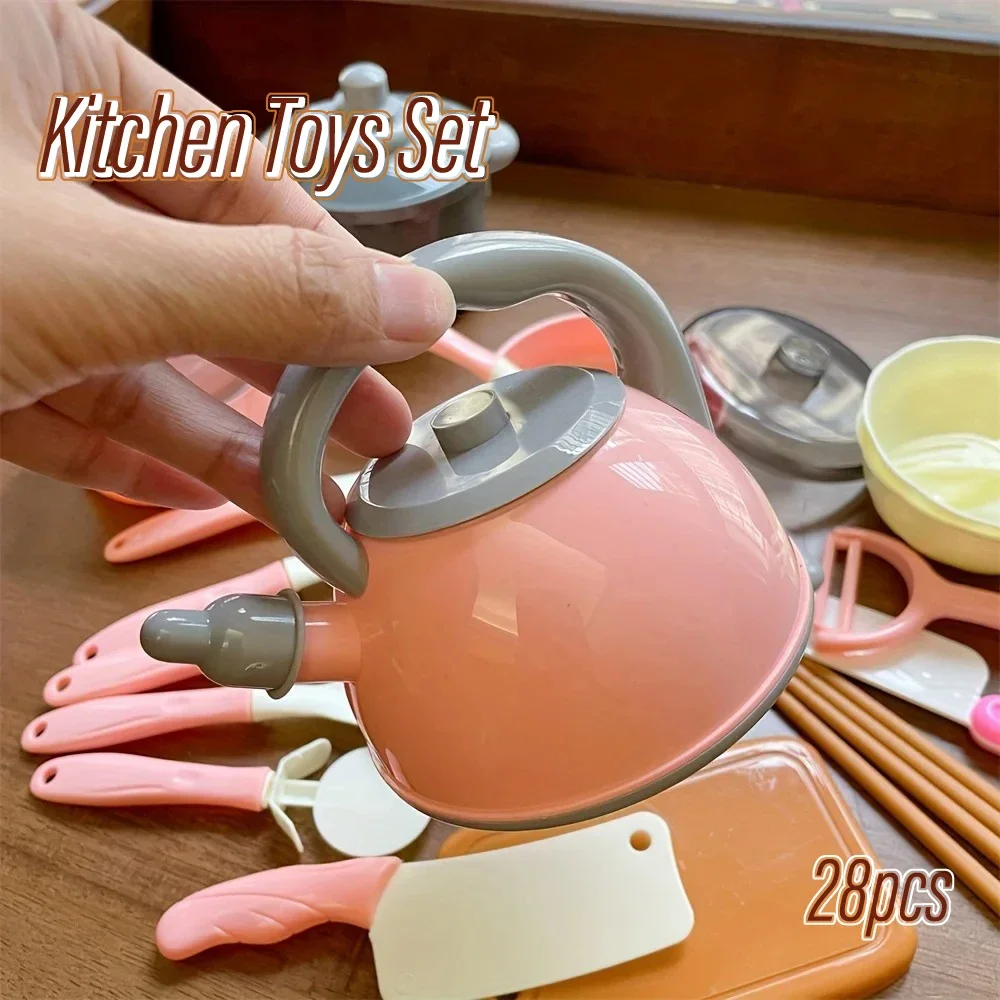 

Kids Deluxe Kitchen Toy Set with 28 Realistic Cooking Tools - An Enriching Pretend Play Experience for Boys and Girls