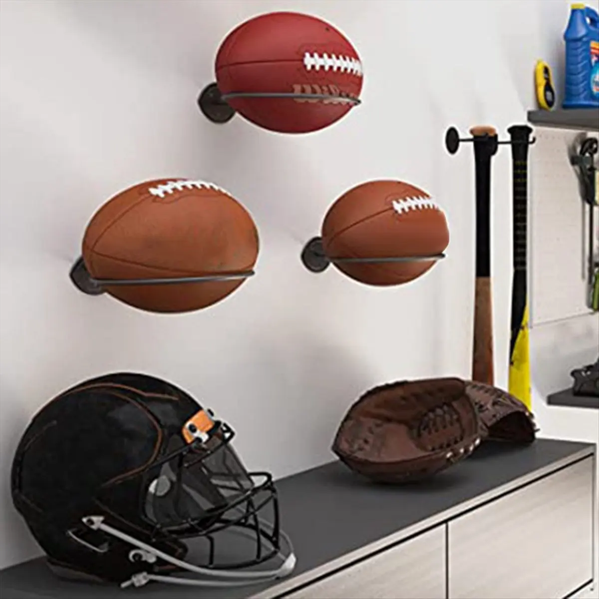 New Arrival 2 Packs Football Holders , Wall Mount Football Holder Football Display Stand, Football Room Decoration